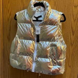 NWT Silver Puffer Vest by Almost Famous
